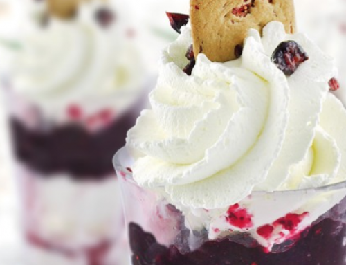 Vanille ijs met Lekkersbesjes en yoghurt cranberrysiroop